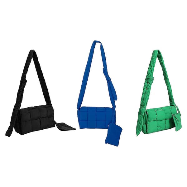 Puffervävd Väska Bomull Kassett Vadderade Designer Crossbody Väskor