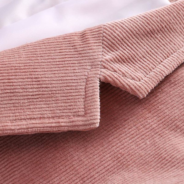 Herrar Casual Corduroy Blazer Jacka, Slim Fit Två-knapp Sportkavaj Pink 2XL
