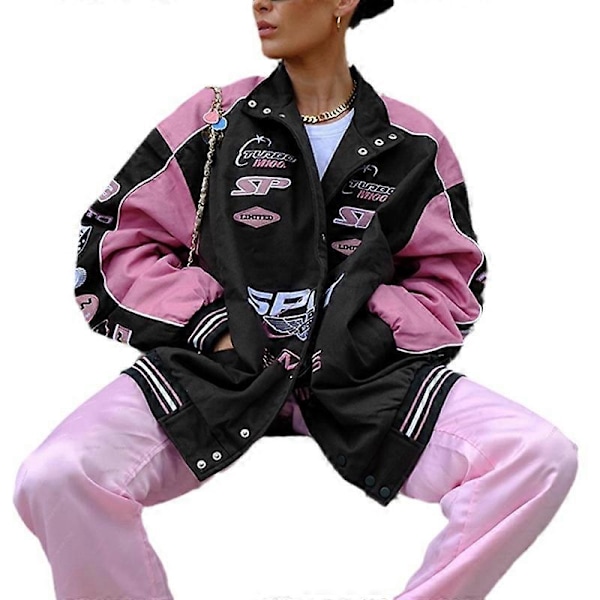 Barbie Powder Print Vintage Racingjacka, Pilotjacka, Y2k Street Clothes-jacka XL