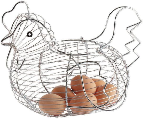 Hönformad Äggkorg i Kromtråd