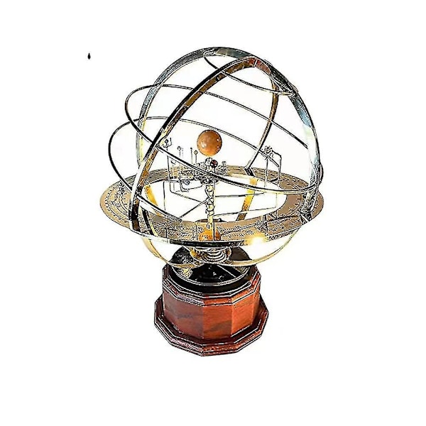 Retro Grand Orrery Modell av Solsystemet Heminredning, Guld Finish