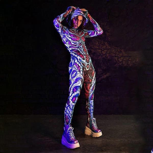 Alien-tema Kostym för Kvinnor - Perfekt för Sci-Fi Halloween &amp; Julfester_Active M