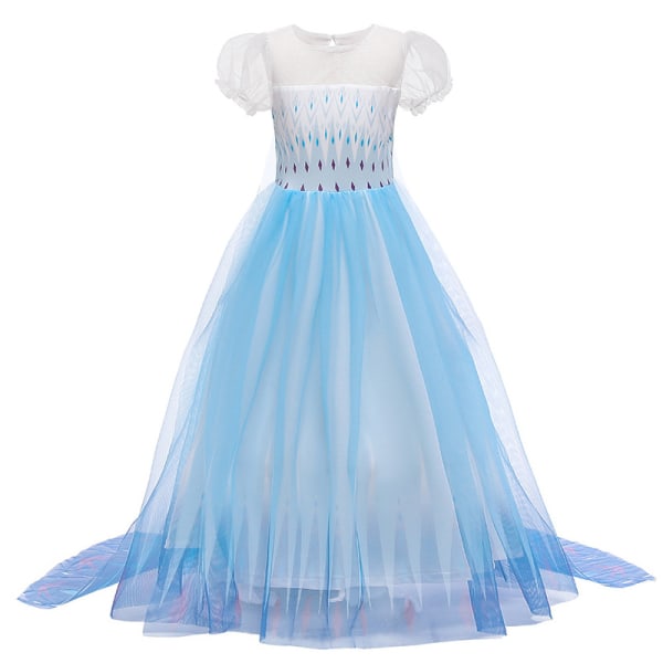 Kids Girl Frozen 2 Costume Queen Elsa Princess Cosplay Party Fan D0647 Ljusblå 110cm