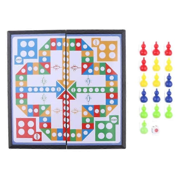 Barn som spelar schack Magnetiskt hopfällbart schackbräde Flygande schackspel