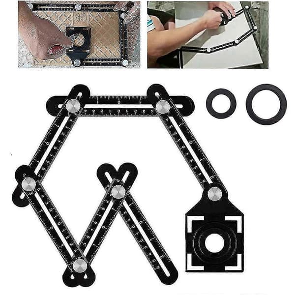 Multi Angle Tool, Multi Angle Mätlinjal, 6-sidig Vinkelmätningsverktyg, Multi Angle Aluminiumlegering Mätlinjal, Multifunktionell Mätlinjal