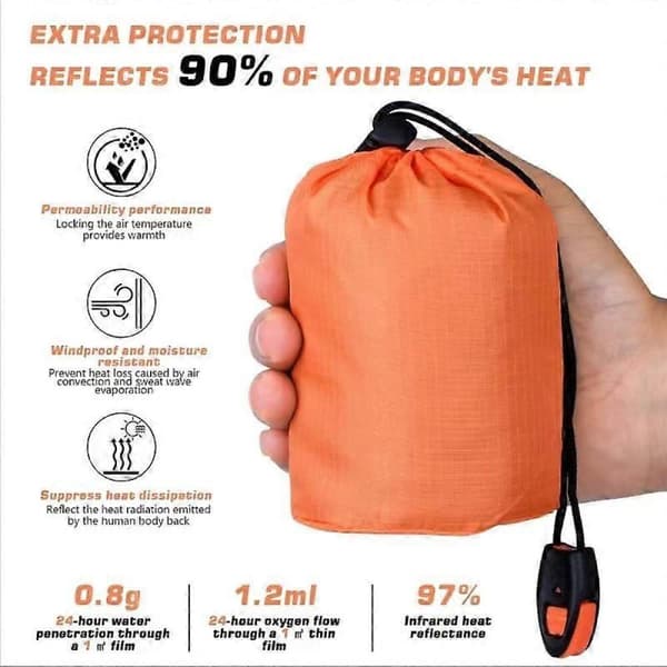 2-pack sovsäck för utomhuscamping med termisk nöd-isolering