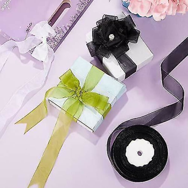 Satinband 50 Yards/ Rulle 1 Tum Presentinslagning Bulk Transparent Lotus Color