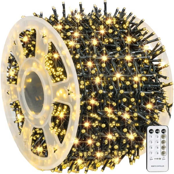Ljusslingor för utomhusbruk, 1000 LED 100 meter, Plug-in-modell Warm White 1000 LED