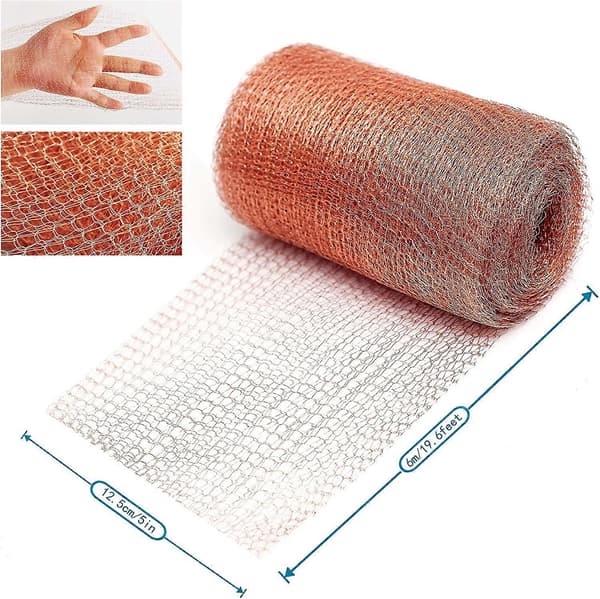 Högkvalitativt gnagarnät, 100% koppar, stickad kopparnät (6 meter)