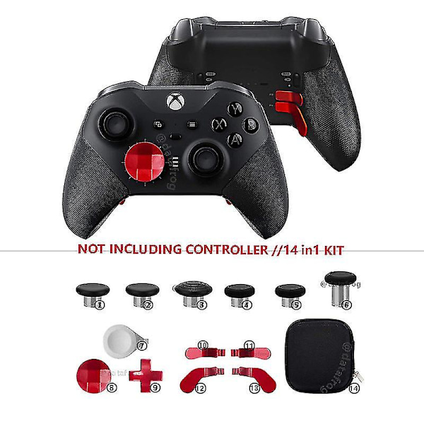 Kompatibel Xbox One Elite Series 2 Generation Elite Edition Handle Met 14-piece set-red