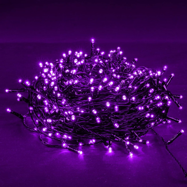 Ljusa 300 LED julslingor, 100 FT anslutningsbar vattentät Purple 300 LED