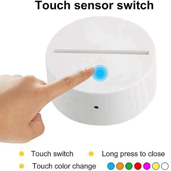 12-pack 3D nattlampa med LED-bas, 16 färger, LED-displaybas