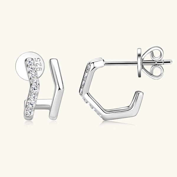 Örhängen Musiknot Moissanit Örhängen för Kvinnor Diamantform S925 Silver Jul