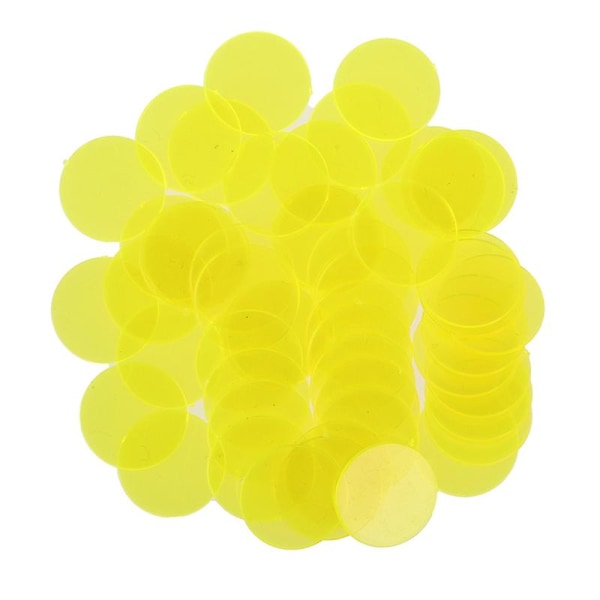 50 st 15 mm plastpokermarker Casino Bingo Markers Token Familjespel Sunny yellow