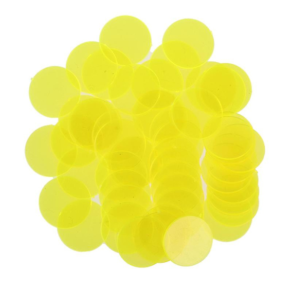 50 st 15mm Plastpokermarker Casino Bingo-marker Token Familjespel Sunny yellow