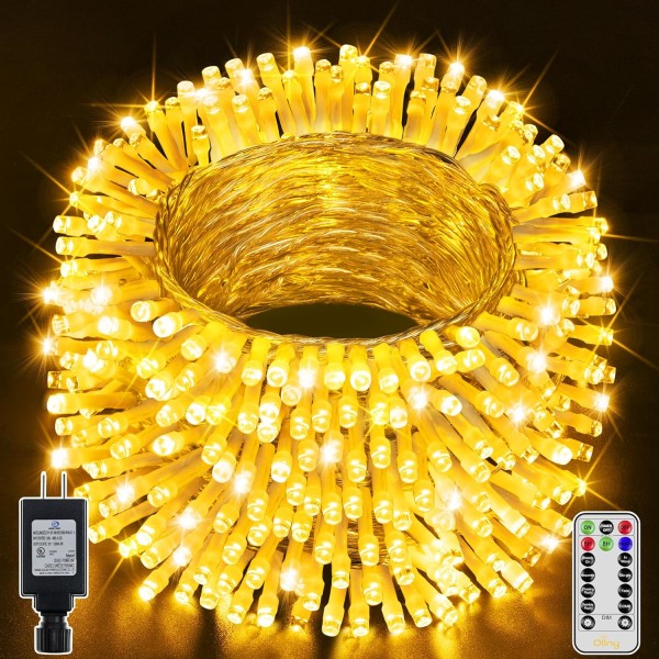 Ollny julbelysning utomhus varmvit, 400LED 132FT julgran Warm White 400 LEDs