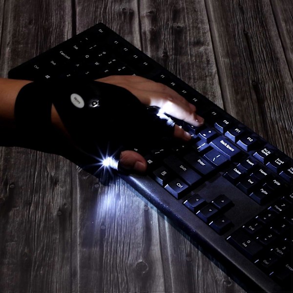 1 Par 2 LED Ficklampa Handskar Utomhus Fiskehandskar
