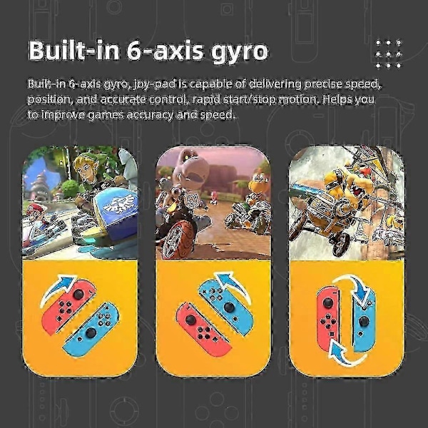(Grön Blå) Joycon Trådlös Handkontroll För Nintendo Switch, Stödjer Väckningsfunktion, Vänster Höger Fjärrkontroller Med Handledsrem