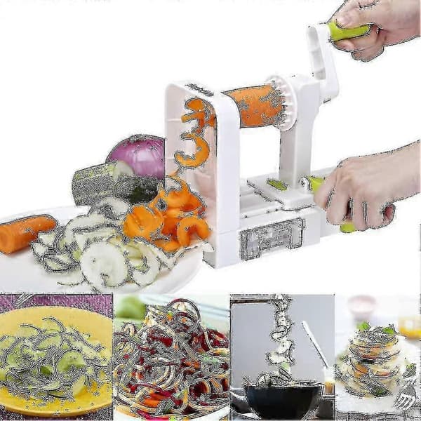 Spiralizer 4-bladig Grönsaksspiralizer Vikbar Spiralskärare Zucchini Noodle Veggie Pasta Spaghetti Maker