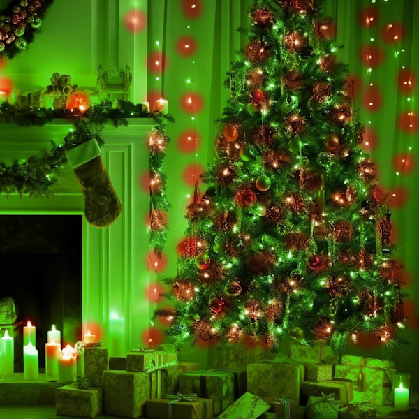 1000 LED-julkulor, 100 meter Julgranbelysning för utomhusbruk med kontakt Red & Green