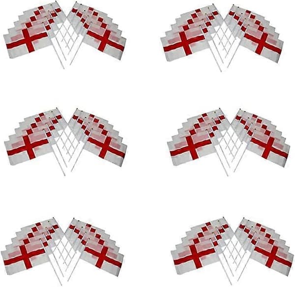 Förpackning med 25 St George Flagga England Handviftande Tyg