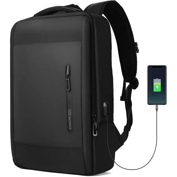 Stor reseryggsäck kvinnor, bär på ryggsäck män, vandring Backpa 14 inch Laptops Q1-black(simple)