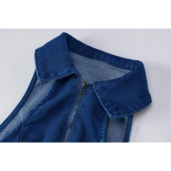 Jumpsuit2023 Ny ärmlös denim jumpsuit med vida ben för kvinnor S S