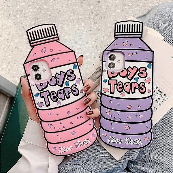 Skal för iPhone 12 Pro Max - Boys Tears 3D Mjuk Silikon (Rosa)