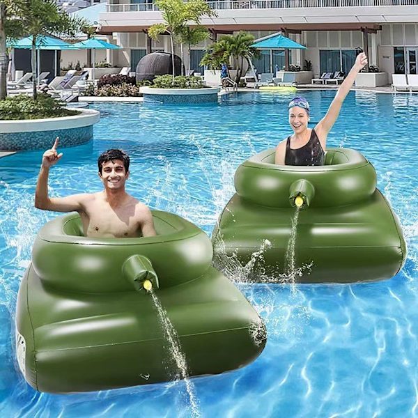 Tank Badring Vattenstrid Leksak Tank Pool Party Uppblåsbar Bil Bad 110cm