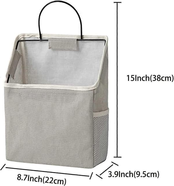 2-pack Väggmonterad Förvaringsväska för Sovrum (Grå)