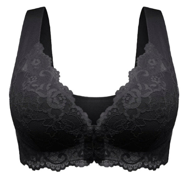 Frontstängning BH med blommig spetslyft Stretch 5d Shaping Seamless Br Black M