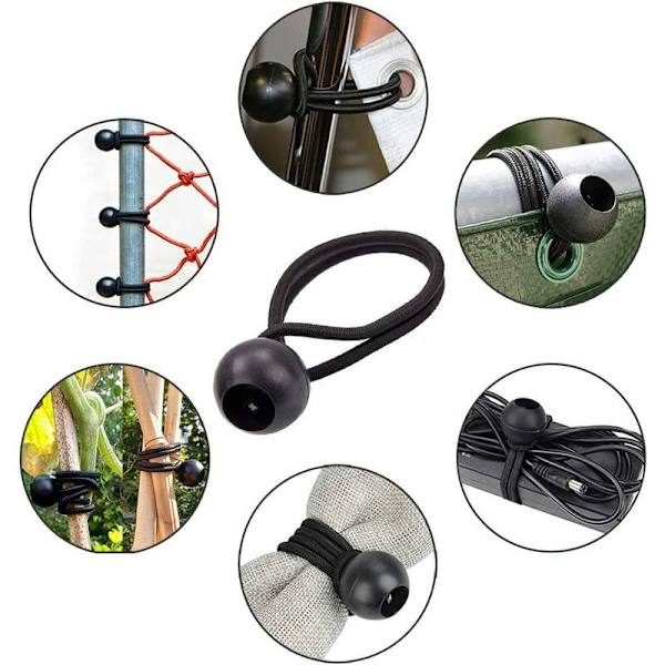 30st Bungee Cord, Gummi Bungee Core med kula, för presenning, paviljong