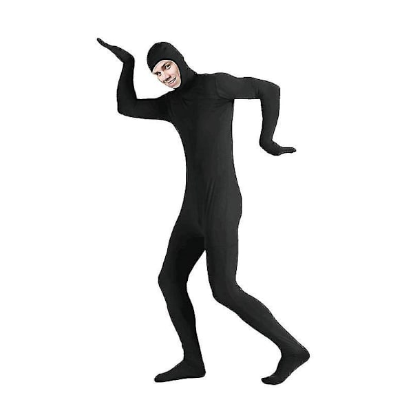 Festkläder Bröllop Kostym Man In Black Osynlig Morph Spandex Dräkt svart 160-175CM