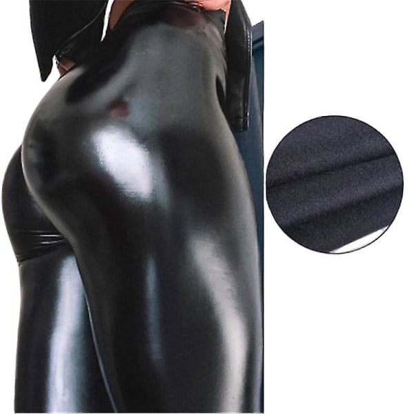 Leggings Latex Lätt Läder Varmvadderad 3xl