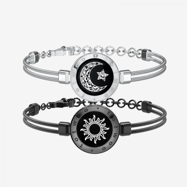 Sun and Moon Touch Armband med Snake Chain Långdistansarmband,