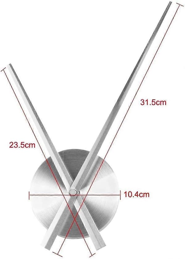 3D Klockvisare - DIY - Stora 3D Väggklockvisare - Quartzklocka, Tillbehör (silver)