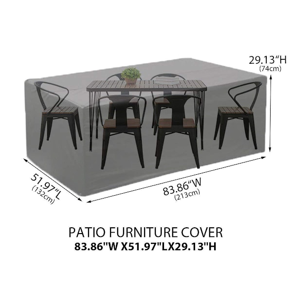 20 Storlekar Svart 8-10 Sitsplatser Rektangulär Utomhus Trädgård Patio Möbler 315*160*74