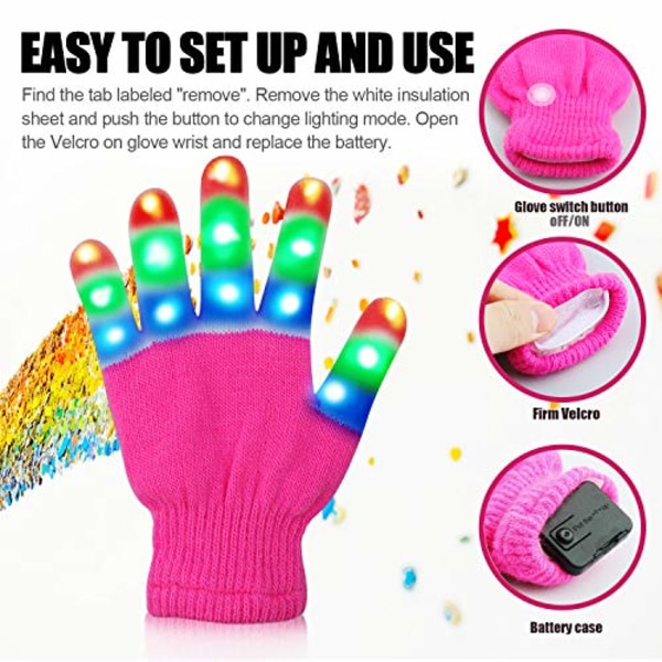 Julklappar för barn, Viposoon LED-handskar för barn Presenter för