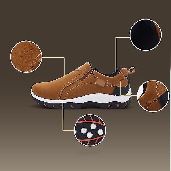 Slip-on Walking Shoes för män Casual Andas Anti Slip Skor Wi Blå 39