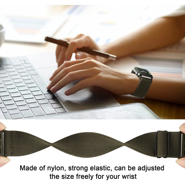 Stretchigt Armband Kompatibelt med Apple Watch Armband 38mm 40mm 47mm Svart/leopard/rosa 42/44/45/49 mm