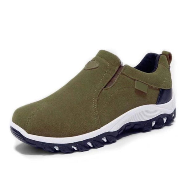Slip-on Walking Shoes för män Casual Andas Anti Slip Skor Wi Grå 40