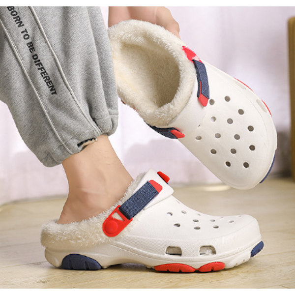 2024 Klassiska Tjocka Eva Plattformsskor Tjock sula Slip On Sandaler i wi White red 41-42