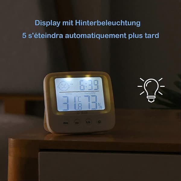 Inomhustermometer Hygrometer, Babyrumstermometer Set om 2, / / Klocka / Datum