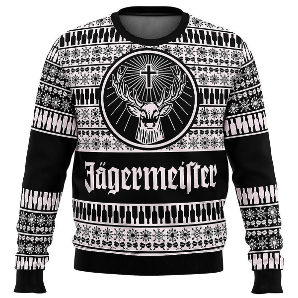 Jagermeister Ful Jultröja Pullover Herr 3D Tröja Toppar 2 XL