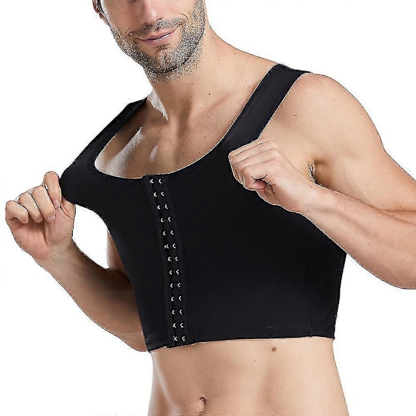 Kompressionskorsett för män Kroppsformande Linne Treknäppt Väst Shapewear Slimmande Undertröja