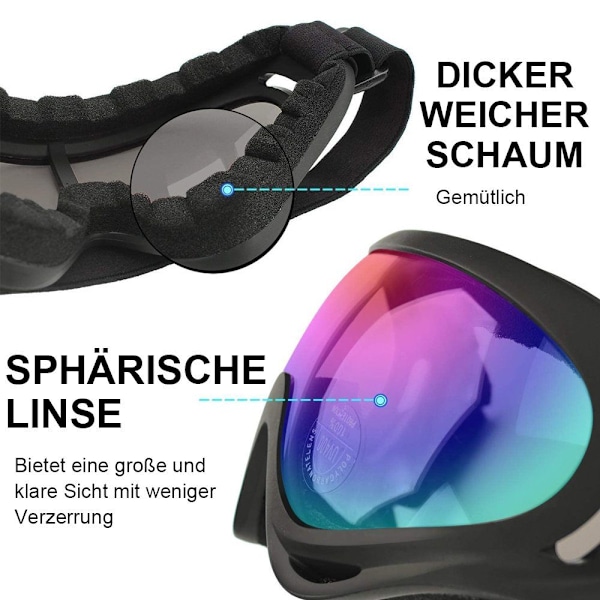 Skibriller UV-skydd, snowboardglasögon, skyddsglasögon, (rabatt