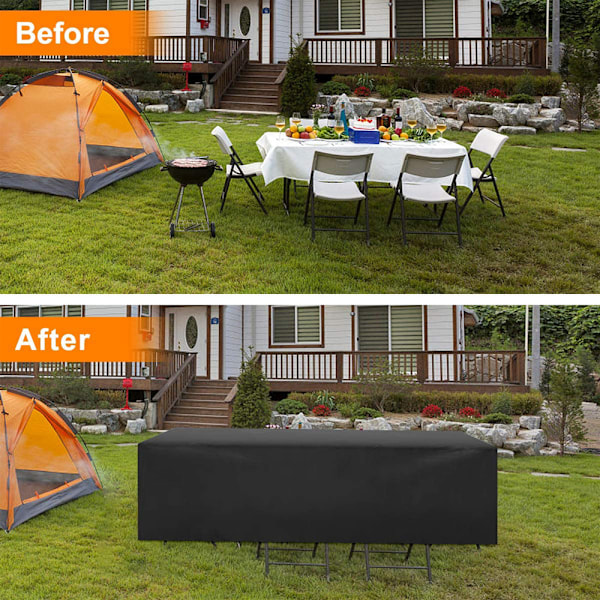 40 Storlekar Kvadratisk Patio Trädgårdsbord & Stolsset Skydd 230*147*71cm