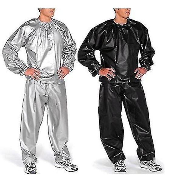Tjock Saunadräkt för Träning Gymdräkt Fitness Viktminskning grå 4XL
