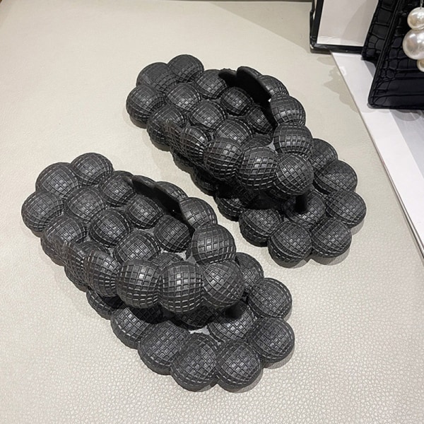Flipflops Bubble Slides för kvinnor män Ultramjuka sandaler svart 36-37