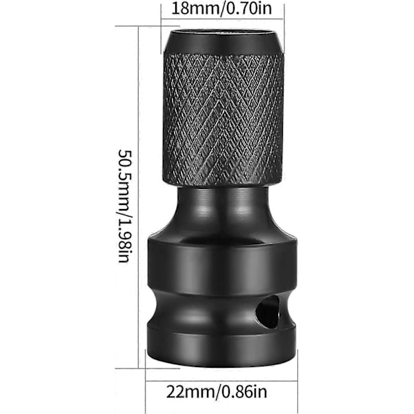 3 st 1/2\" Fyrkant till 1/4\" Hex Hylsadaptrar, Snabbkopplingschuck Konverterare Hex Spärrnyckel